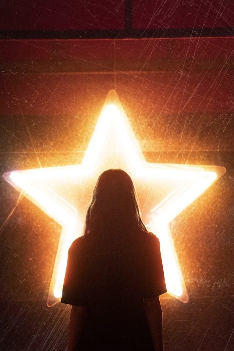 girl silhouette against a star