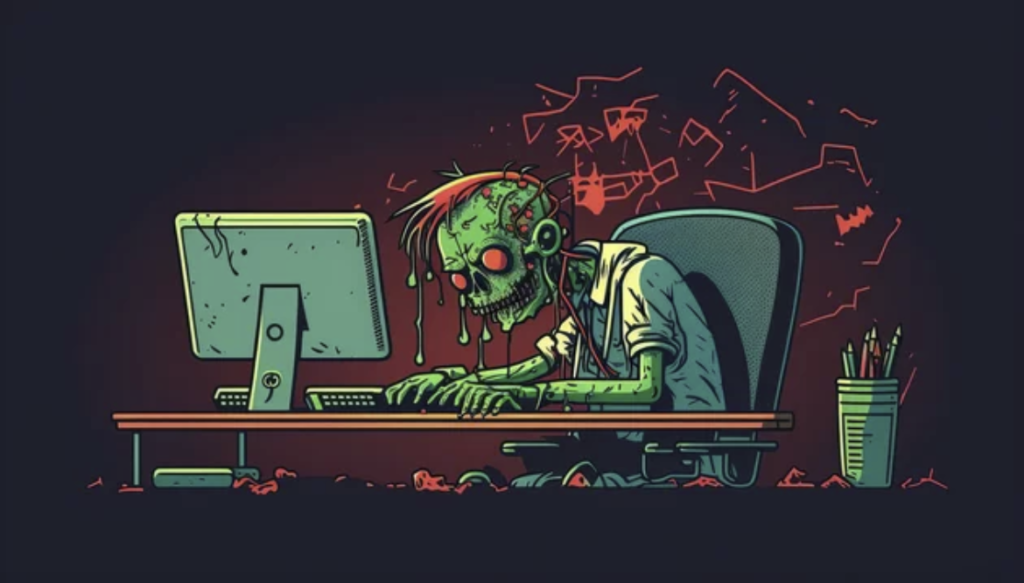 zombie at work