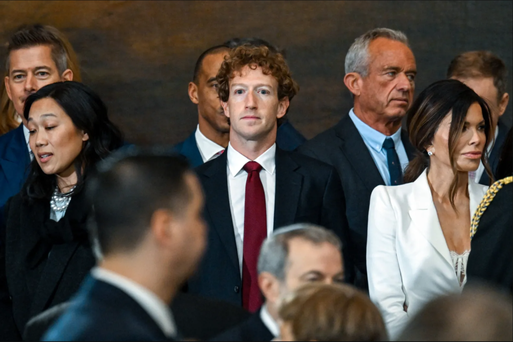 Zuckerberg at Trump inauguration