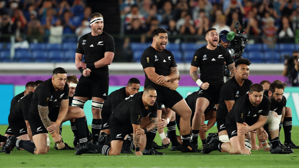 All Blacks performing haka