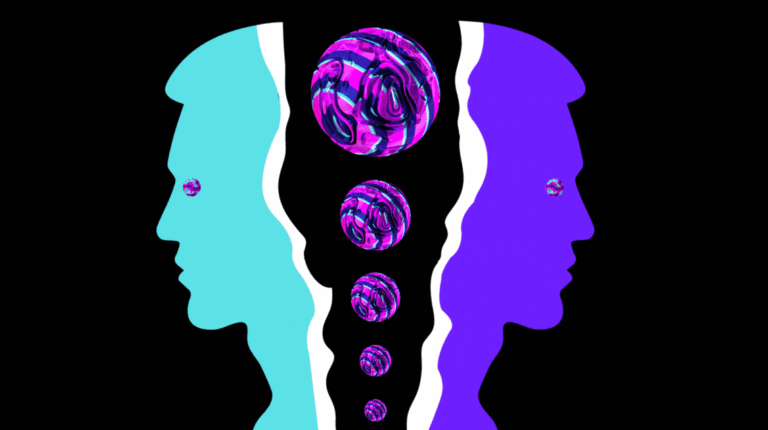 Two sides of a person