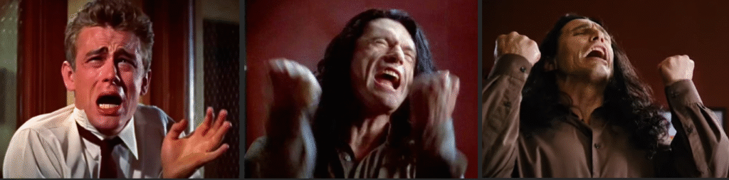 James Dean, Tommy Wiseau, James Franco