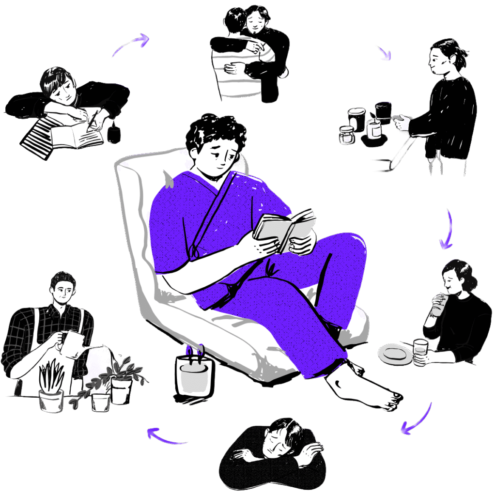 Person reflecting on different social roles
